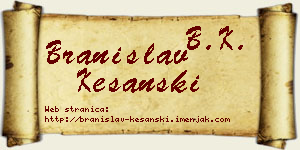Branislav Kešanski vizit kartica
